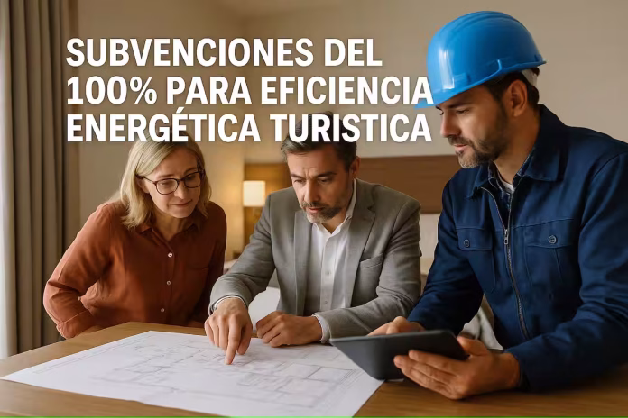 imagen que escenifica a 3 personas estudiando un proyecto de eficiencia energética